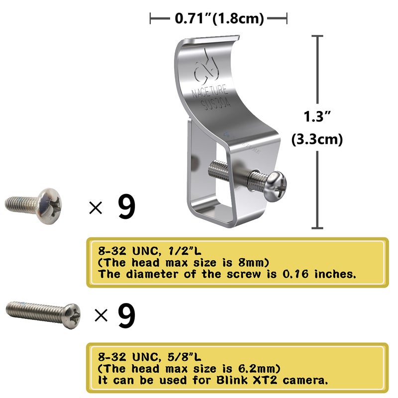 NACETURE Vinyl Siding Hooks - Vinyl Siding Clips for Hanging Outdoor Decorations for Patio for Mount Home Security Camera Porch DÃ©cor (Sliver 6 Pack) - Image 5